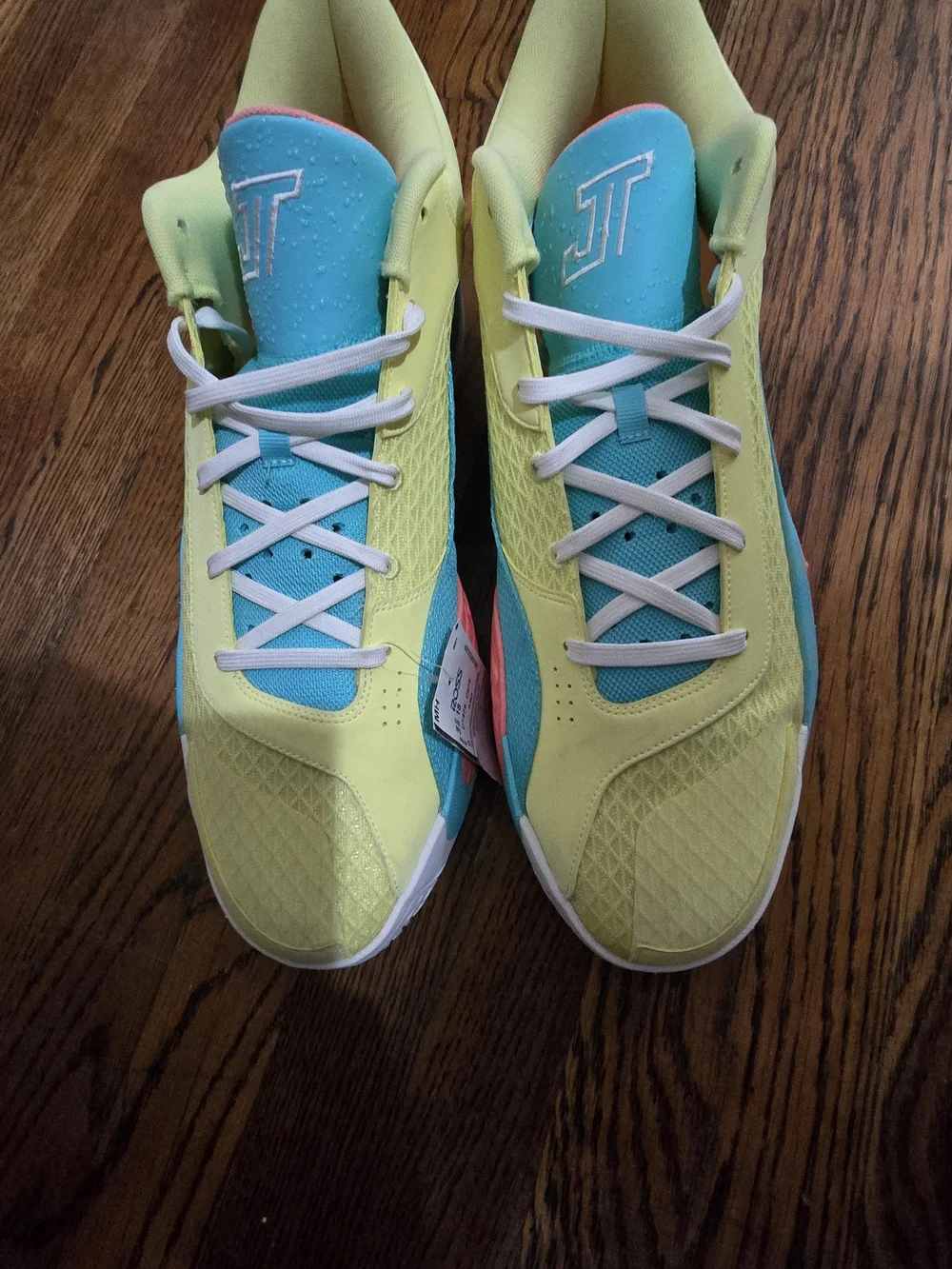 Jason Tatum2 Jordan Men's Sneakers in Yellow & Teal with Pink Accent